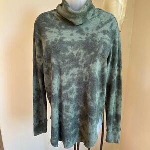 Michael Stars Marcy Tie Dye Anthropologie Waffle‎ Knit Turtleneck Top Small